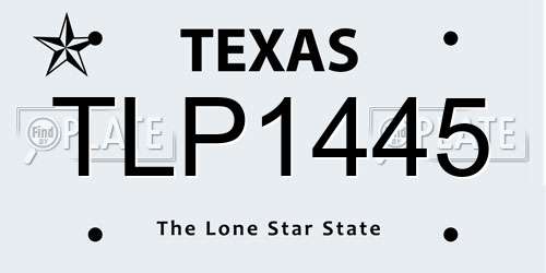 TLP1445 Texas License Plate