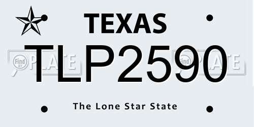 TLP2590 Texas License Plate