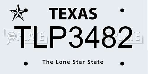 TLP3482 Texas License Plate