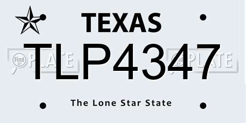 TLP4347 Texas License Plate