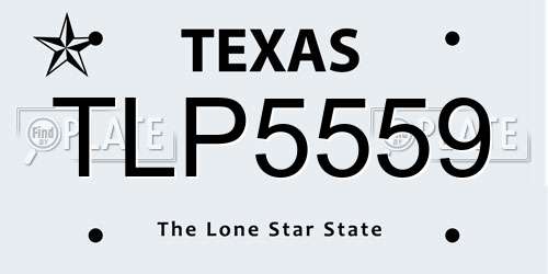 TLP5559 Texas License Plate