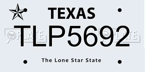 TLP5692 Texas License Plate