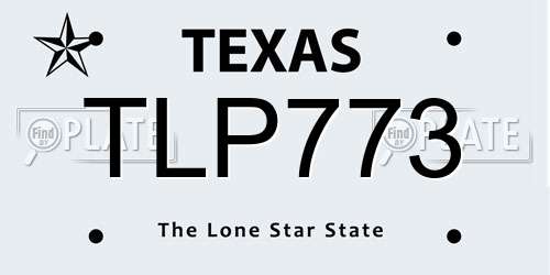 TLP773 Texas License Plate