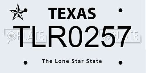 TLR0257 Texas License Plate