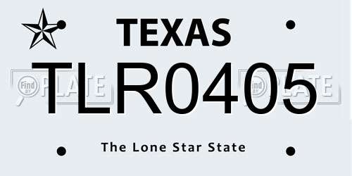 TLR0405 Texas License Plate