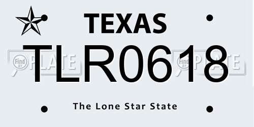 TLR0618 Texas License Plate