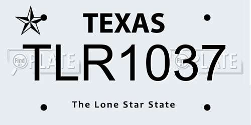 TLR1037 Texas License Plate