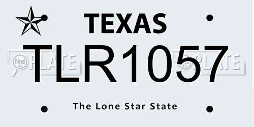 TLR1057 Texas License Plate