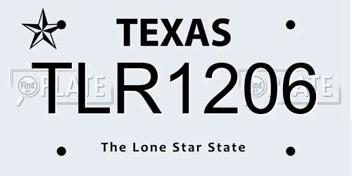TLR1206 Texas License Plate