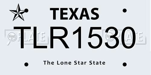 TLR1530 Texas License Plate
