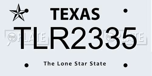 TLR2335 Texas License Plate