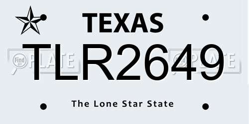 TLR2649 Texas License Plate