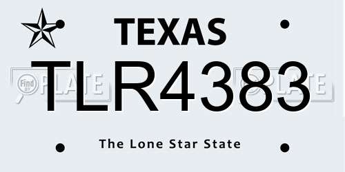 TLR4383 Texas License Plate