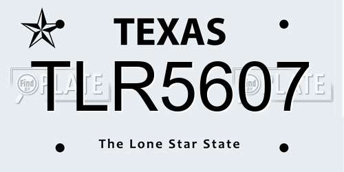 TLR5607 Texas License Plate