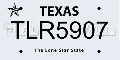 TLR5907 Texas License Plate