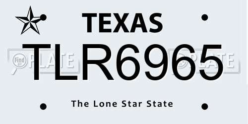 TLR6965 Texas License Plate