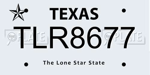 TLR8677 Texas License Plate
