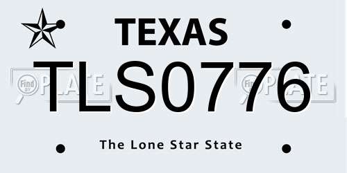 TLS0776 Texas License Plate