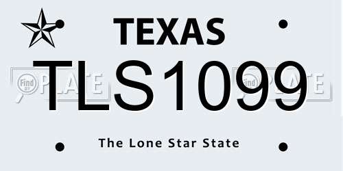 TLS1099 Texas License Plate