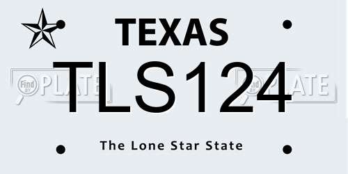 TLS124 Texas License Plate