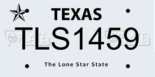 TLS1459 Texas License Plate