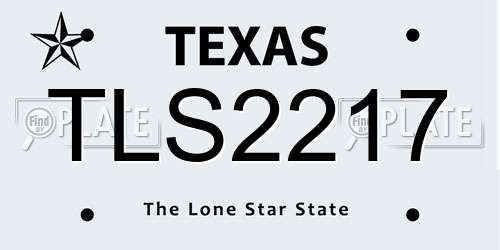 TLS2217 Texas License Plate