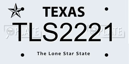 TLS2221 Texas License Plate