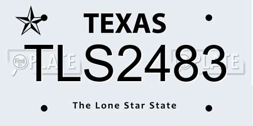 TLS2483 Texas License Plate
