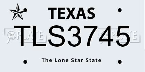 TLS3745 Texas License Plate