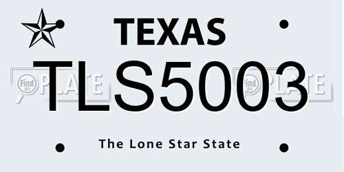 TLS5003 Texas License Plate