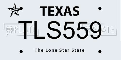 TLS559 Texas License Plate