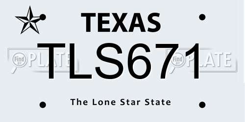 TLS671 Texas License Plate