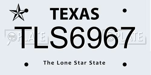 TLS6967 Texas License Plate