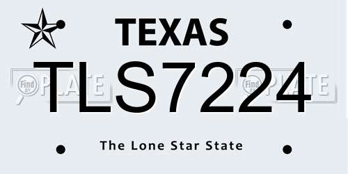 TLS7224 Texas License Plate