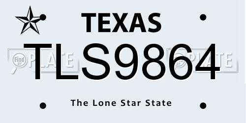 TLS9864 Texas License Plate
