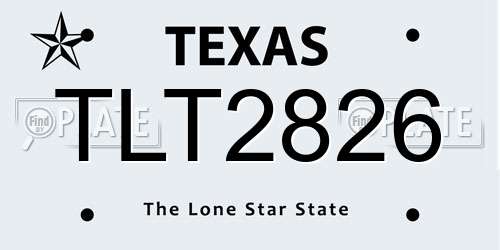 TLT2826 Texas License Plate