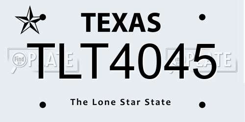 TLT4045 Texas License Plate