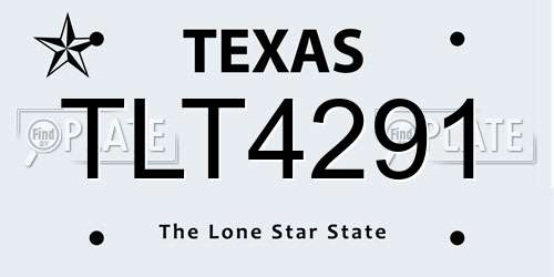 TLT4291 Texas License Plate