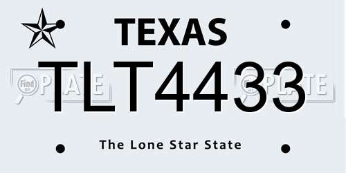TLT4433 Texas License Plate