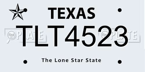 TLT4523 Texas License Plate