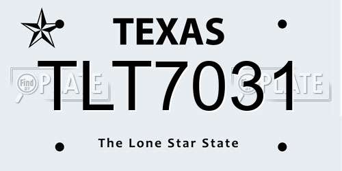 TLT7031 Texas License Plate