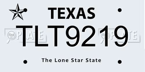 TLT9219 Texas License Plate