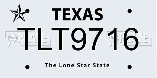TLT9716 Texas License Plate