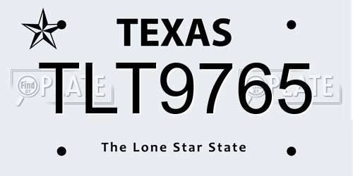 TLT9765 Texas License Plate
