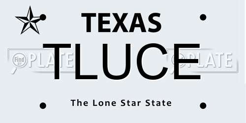 TLUCE Texas License Plate