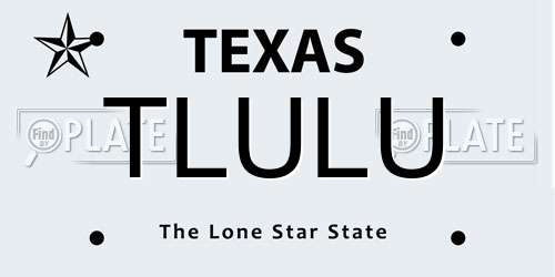 TLULU Texas License Plate