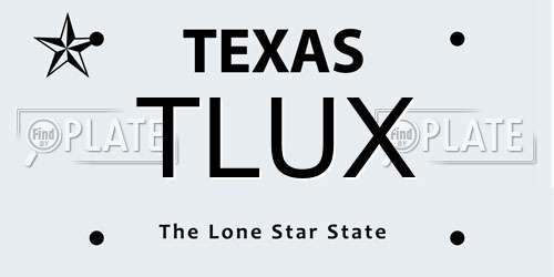 TLUX Texas License Plate