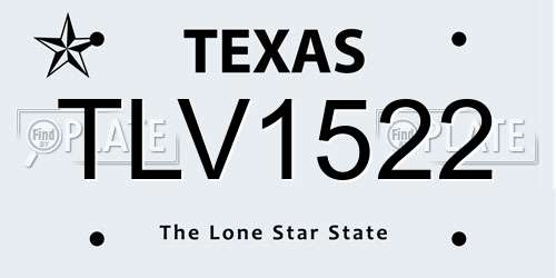 TLV1522 Texas License Plate