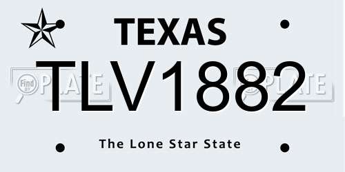 TLV1882 Texas License Plate