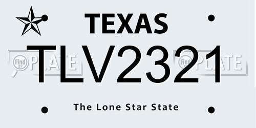 TLV2321 Texas License Plate